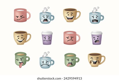 Cup Character Illustration in 3D Style