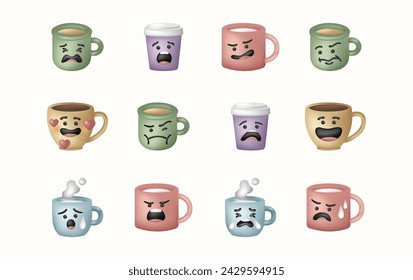 Cup Character Illustration in 3D Style