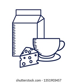 cup with cheese and box milk