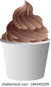 A cup of chocolate ice cream