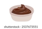 A cup of chocolate pudding. chocolate pudding in bowl . 