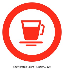 Cup, circle trendy icon on a white background