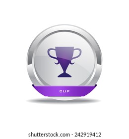 Cup Circular Vector Purple Web Icon Button