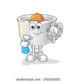vector de limpieza de vasos. personaje de caricatura