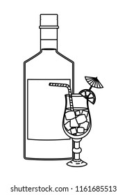 cup cocktail drink with bottle