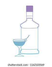 cup cocktail drink with bottle