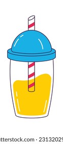 Copa Con Ilustración Del Vector De Cóctel