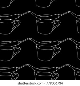 Cup of cocoa and pepper vector illustration. Doodle style. Design, print, decor, textile, paper