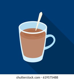 Cup of cocoa. single icon in flat style vector symbol stock illustration web.
