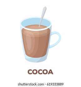 Cup of cocoa.Different types of coffee single icon in cartoon style vector symbol stock illustration web.