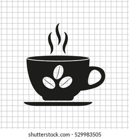 Cup of cofee  - black vector icon