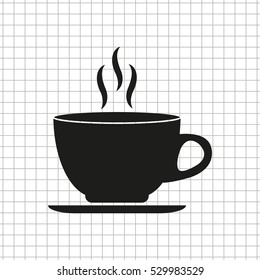 Cup of cofee  - black vector icon