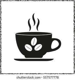 Cup of cofee  - black vector icon