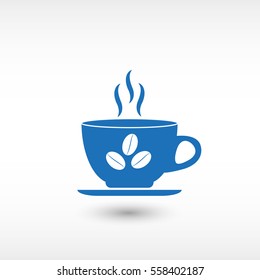 Cup of cofee -  blue vector icon