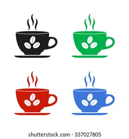 Cup of cofee - color vector icon