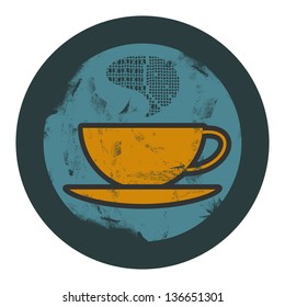 cup of cofee grunge icon