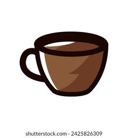 Cup cofee icon. colored cup symbol,  sign in vector flat style.