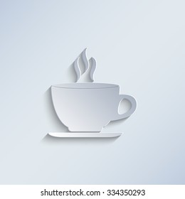 Cup of cofee - paper vector icon