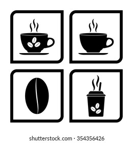 Cup of cofee - vector icon, set