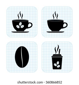 Cup of cofee -  vector icon; set