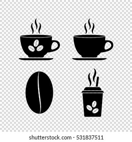 Cup of cofee  - vector icon; set