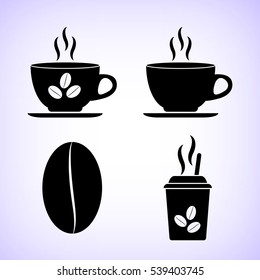 Cup of cofee -  vector icon; set