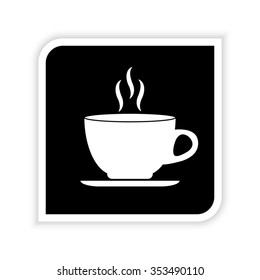 Cup of cofee -  white vector icon