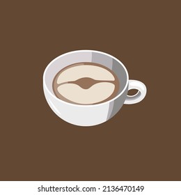 Cup mit Coffe-Bohnen-Kunstlatte