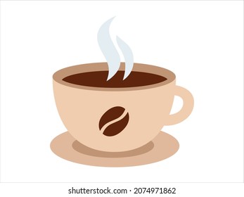 Cup of Coffe with flat style. Icon vector illustration.