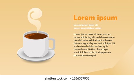 Cup of Coffe icon vector illustration with flat style design.   