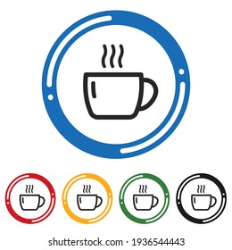Juego de iconos de la línea de café. ilustración vectorial de diseño plano en 5 colores opciones de diseño web