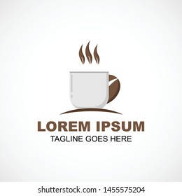 
cup of coffe logo vector illustration with coffee beans for coffee shop