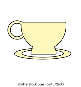 cup coffe plate break time office icon