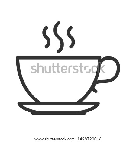 cup of coffe or tea outline vector icon isolated on white background. cup of coffe with smoke flat icon for web, mobile and user interface design. winter holidays concept