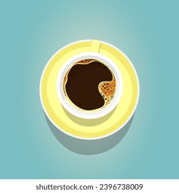 Una taza de café desde arriba