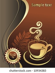 Cup of coffee with abstract background