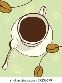 Cup of coffee with abstract background