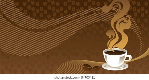 Cup of coffee with abstract background