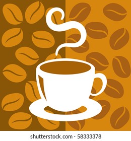 Cup of coffee with abstract background