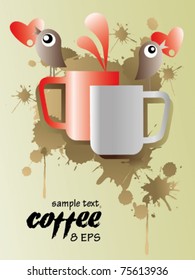 Cup of coffee with abstract background