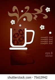 Cup of coffee with abstract background