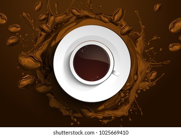 Cup Coffee abstract background. vector illustration. you can place relevant content on the area.