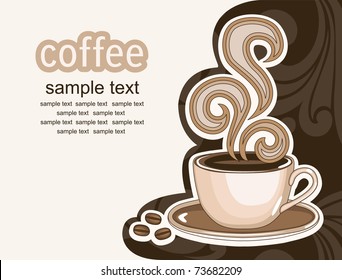 cup of coffee. abstract background. vector illustration