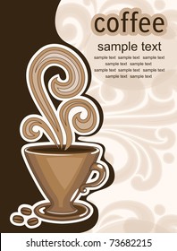 cup of coffee. abstract background. vector illustration
