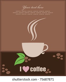 cup of coffee. abstract background. vector illustration
