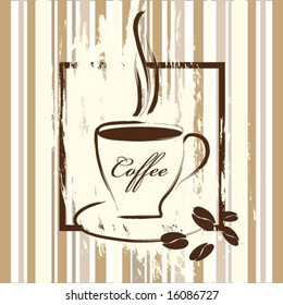 Cup of coffee with abstract design elements