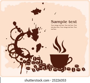 Cup of coffee with abstract design elements. Vector illustration.