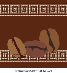 Cup of coffee with abstract design elements. Vector illustration.