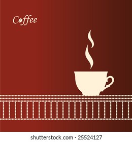 Cup of coffee with abstract design elements. Vector illustration.