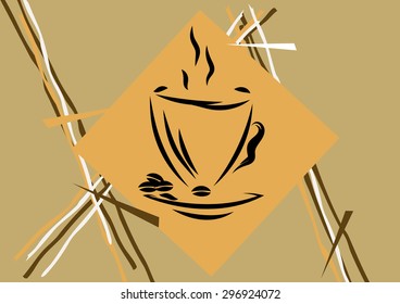 A cup of coffee in an abstract style